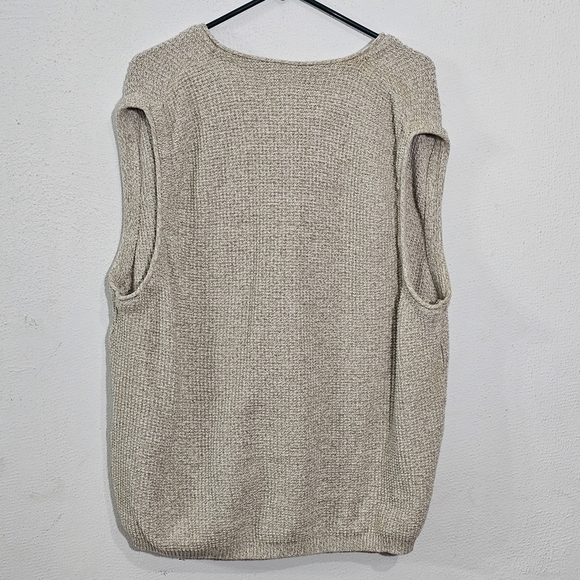 Eddie Bauer Men's Tan Cardigan Vest Sz L Mens Cotton Grandpa Bussines Casual - Picture 4 of 10